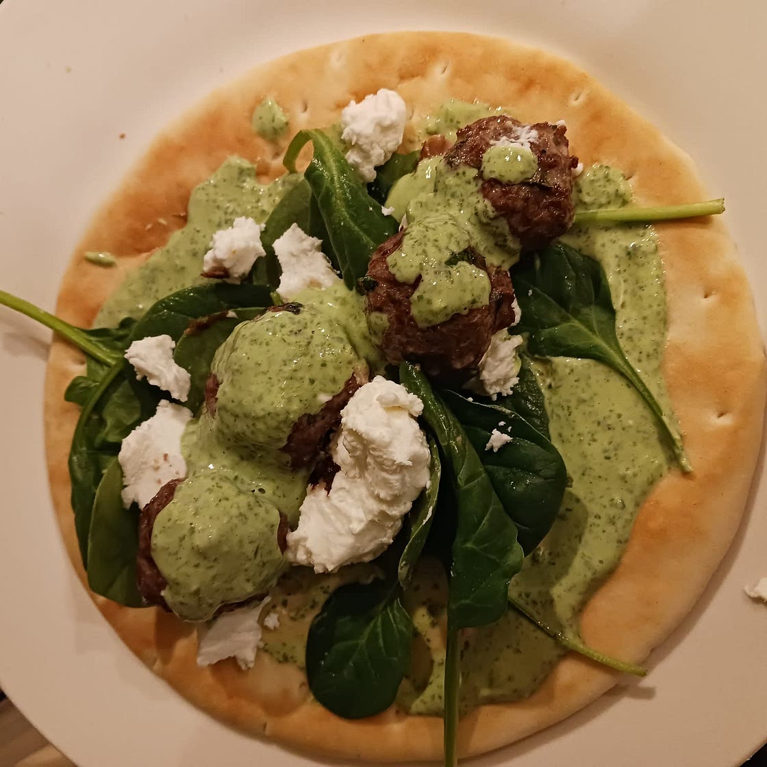 Lamb Meatballs with Green Goddess Sauce