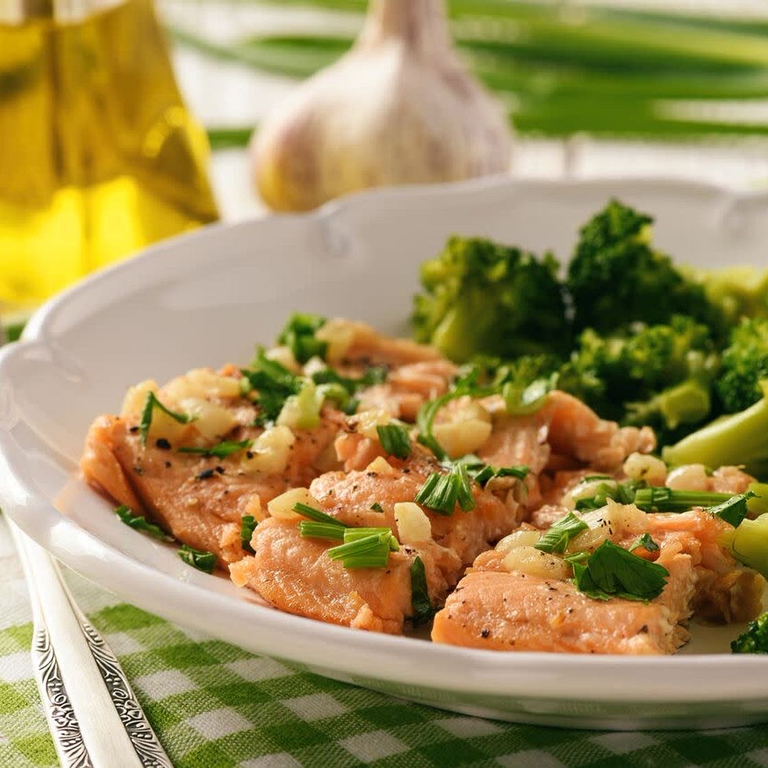Pesto Salmon W/ Roasted Broccoli