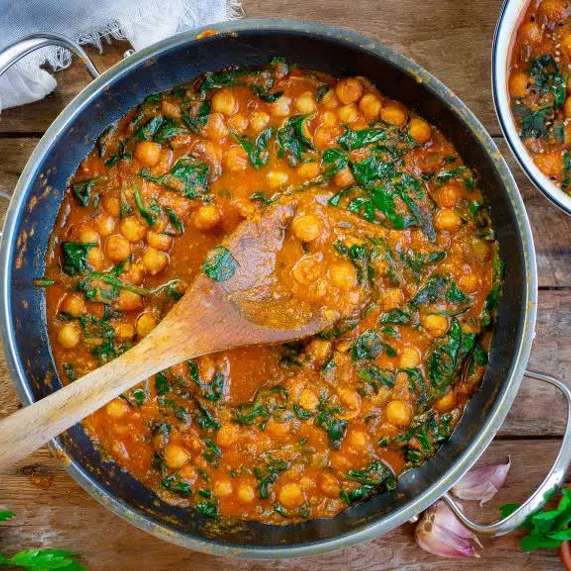 Chana Palak Masala – Kichererbsen Curry Rezept mit Spinat