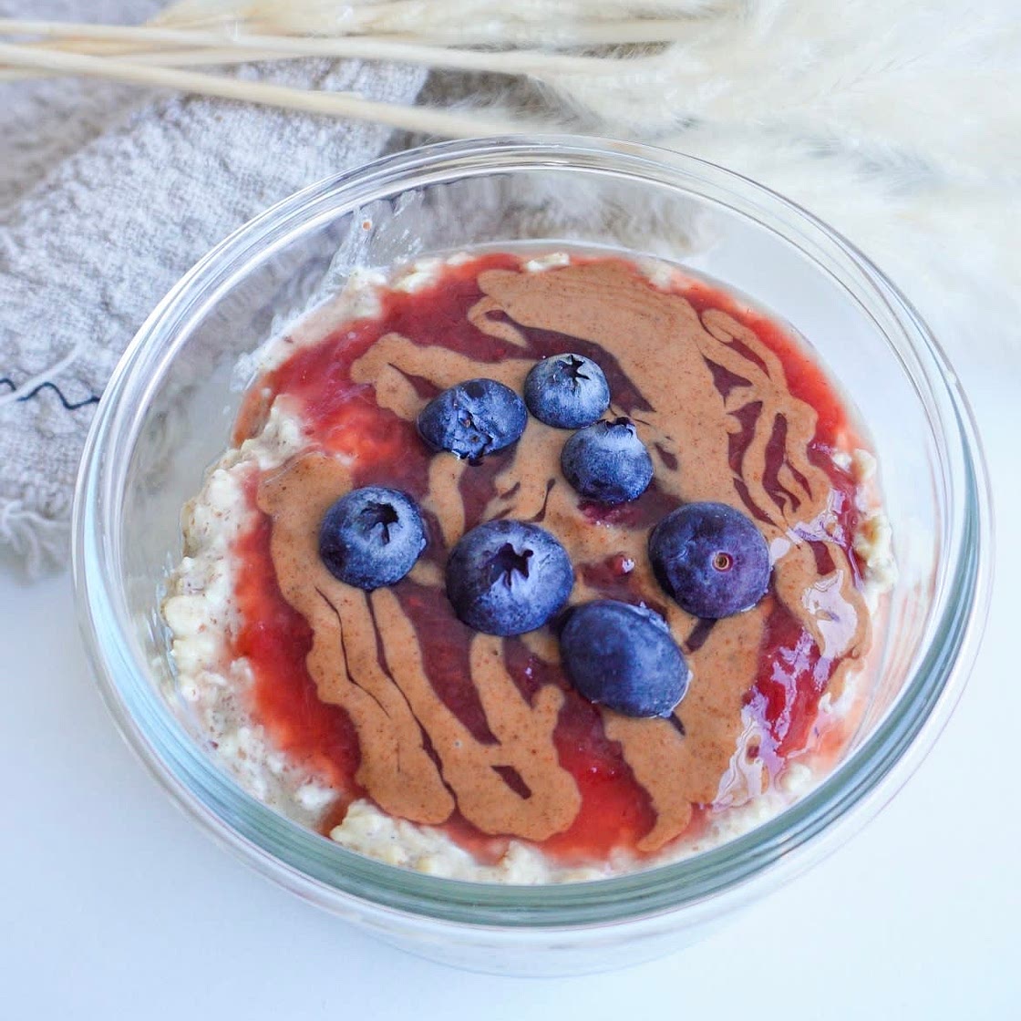 PB & J Overnight Oats