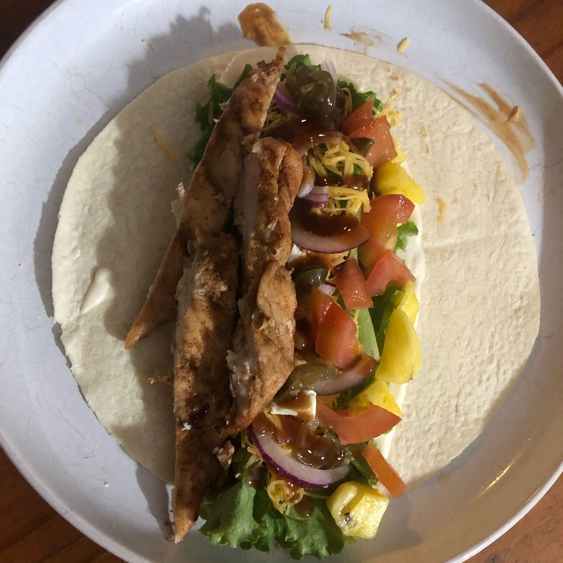Hawaiian BBQ Chicken Wraps