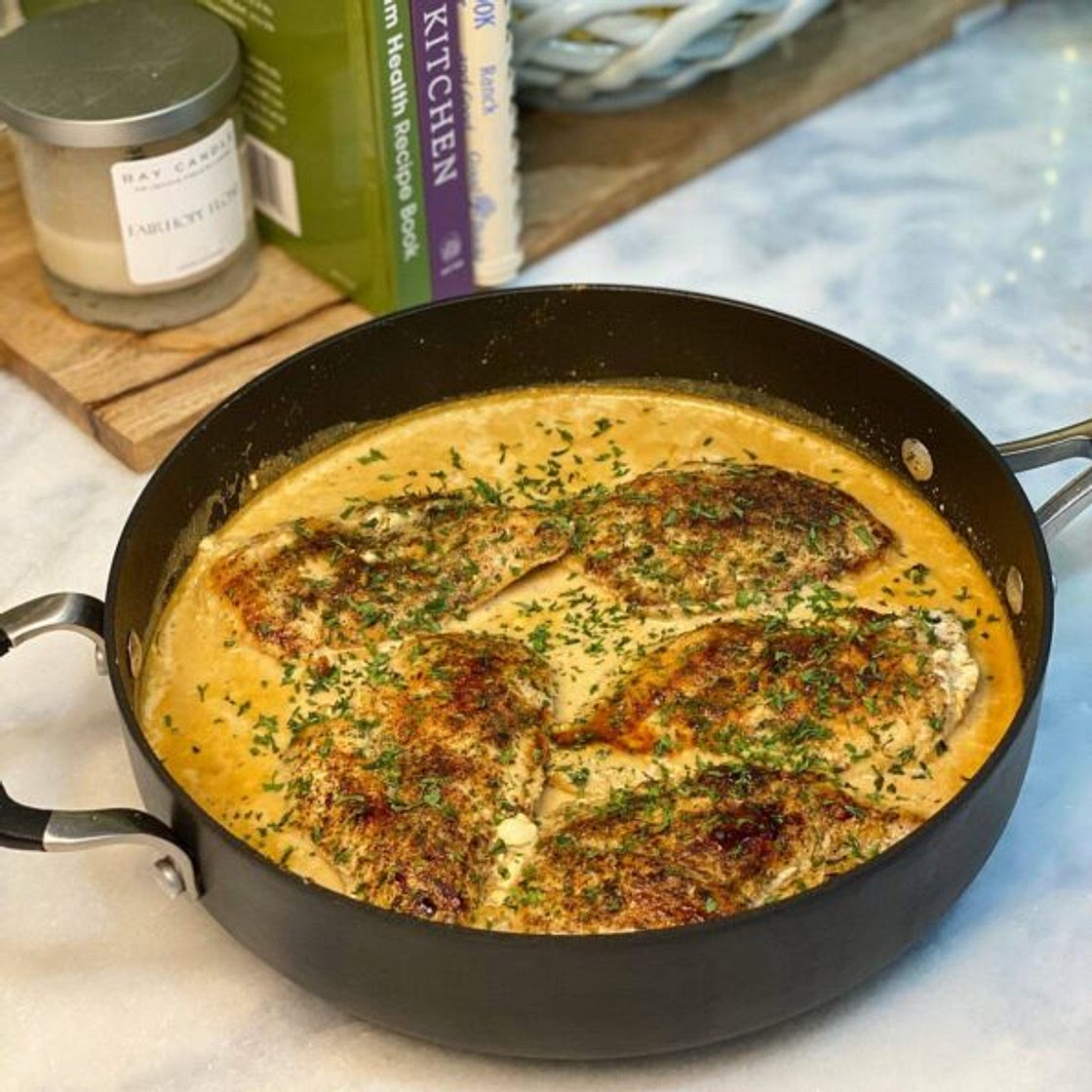 One Pan Low Carb Honey Mustard Chicken
