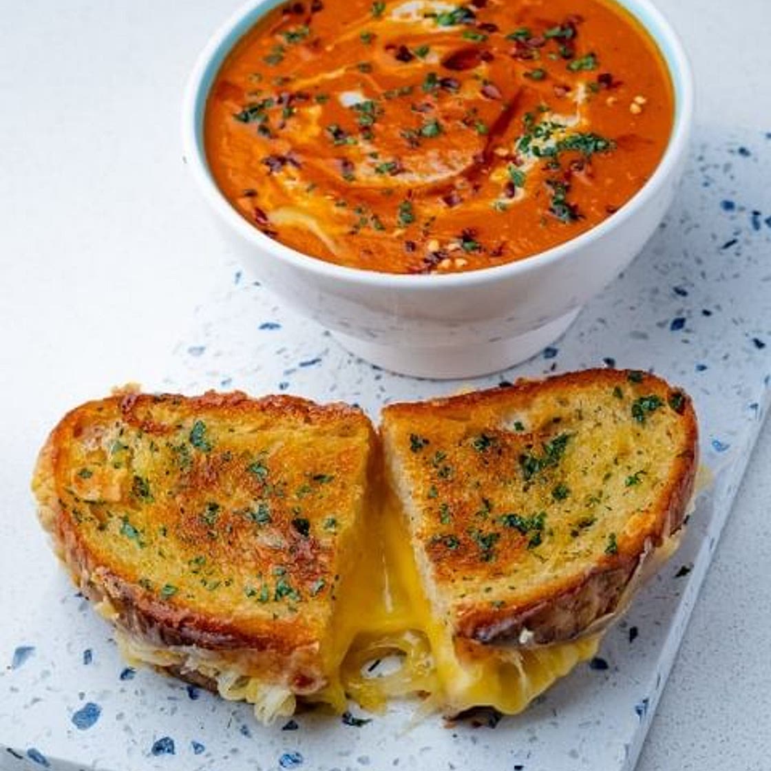 Herb Grilled Cheese & Tomato Soup