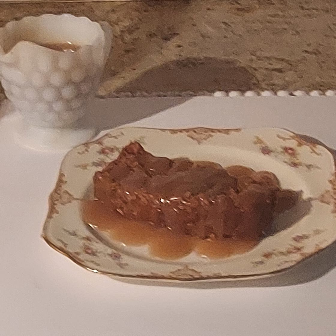 Gingerbread cake with brown sugar sauce