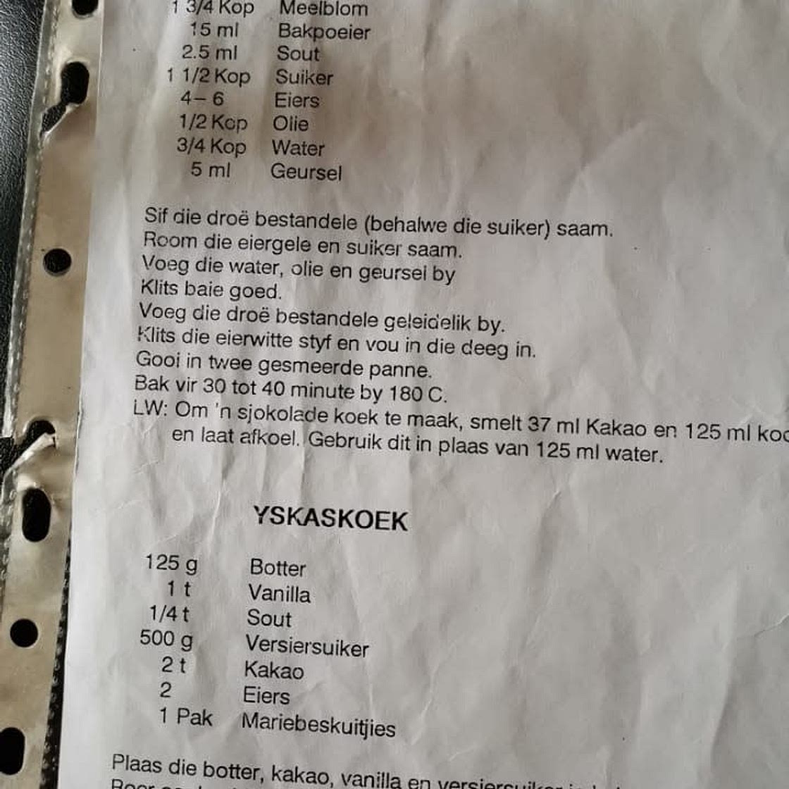 Koek met olie van Ouma Ina
