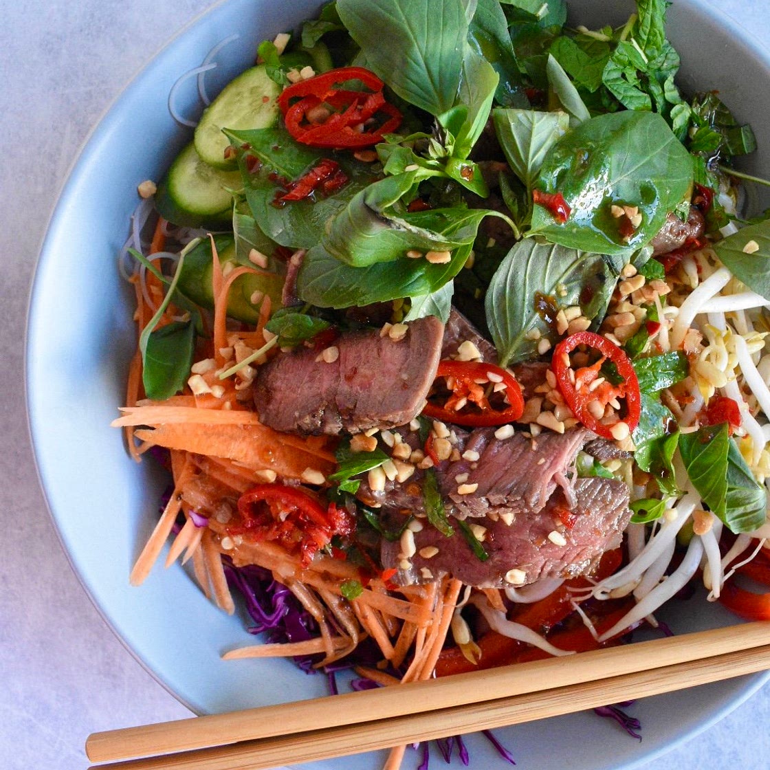 ASIAN BEEF SALAD — Wholesome by Sarah