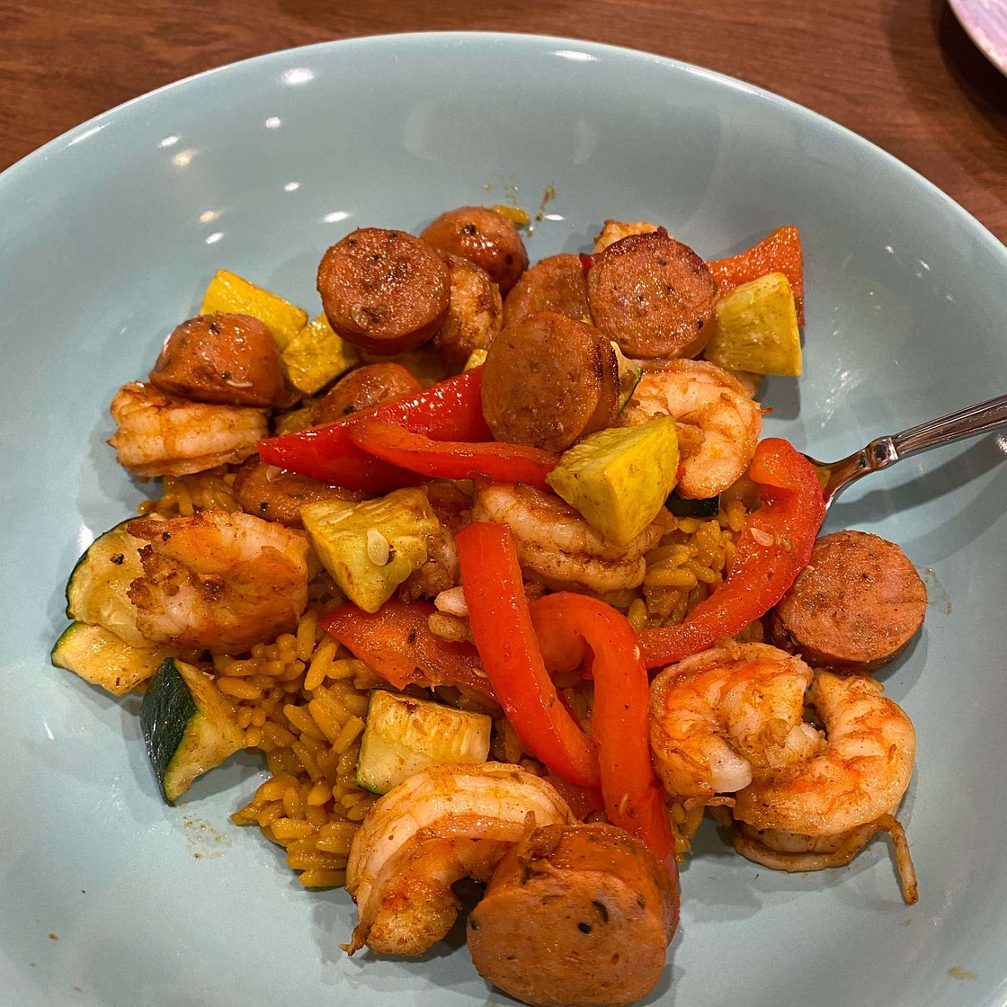 Air Fryer Cajun Shrimp Dinner