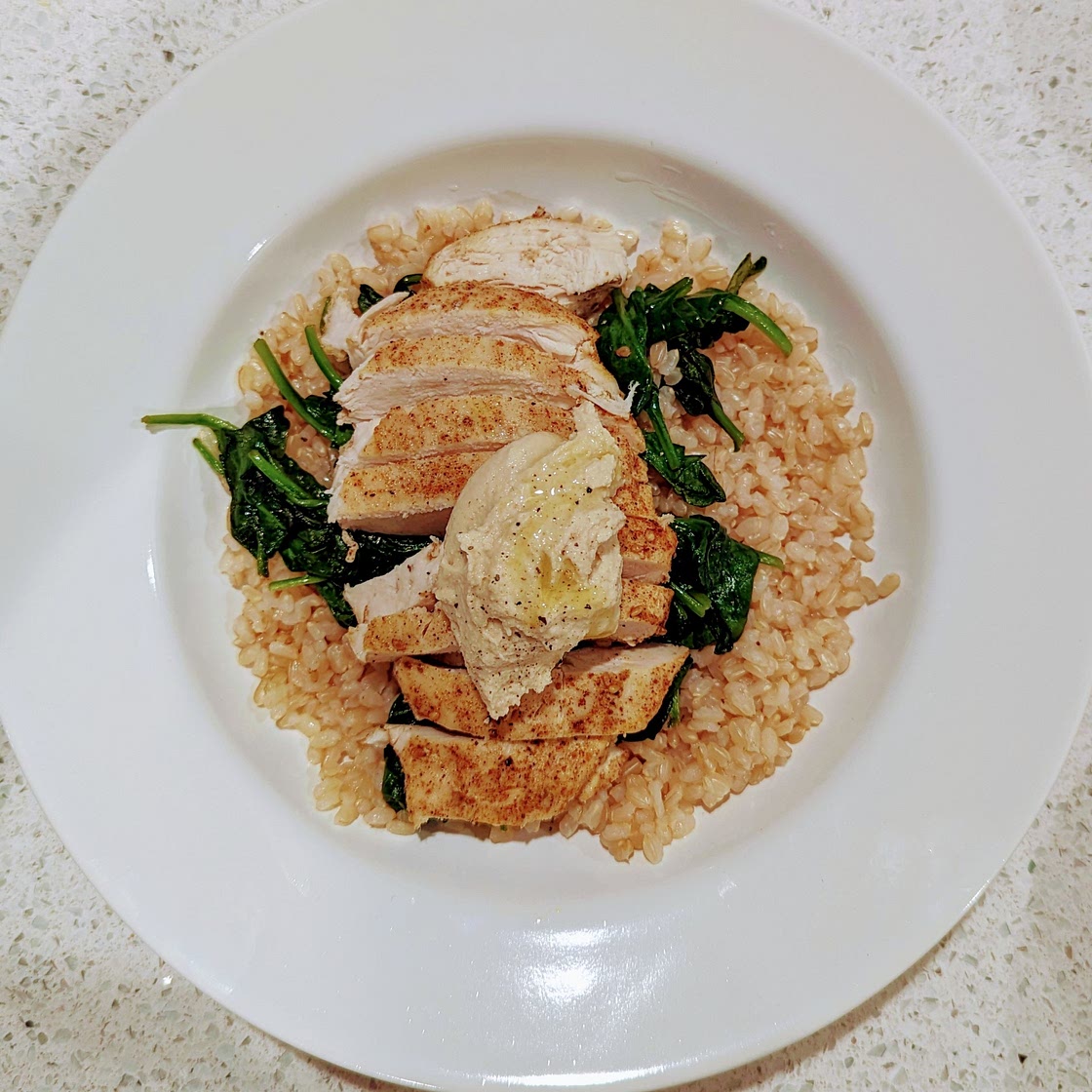Mediterranean Chicken and Hummus Bowl