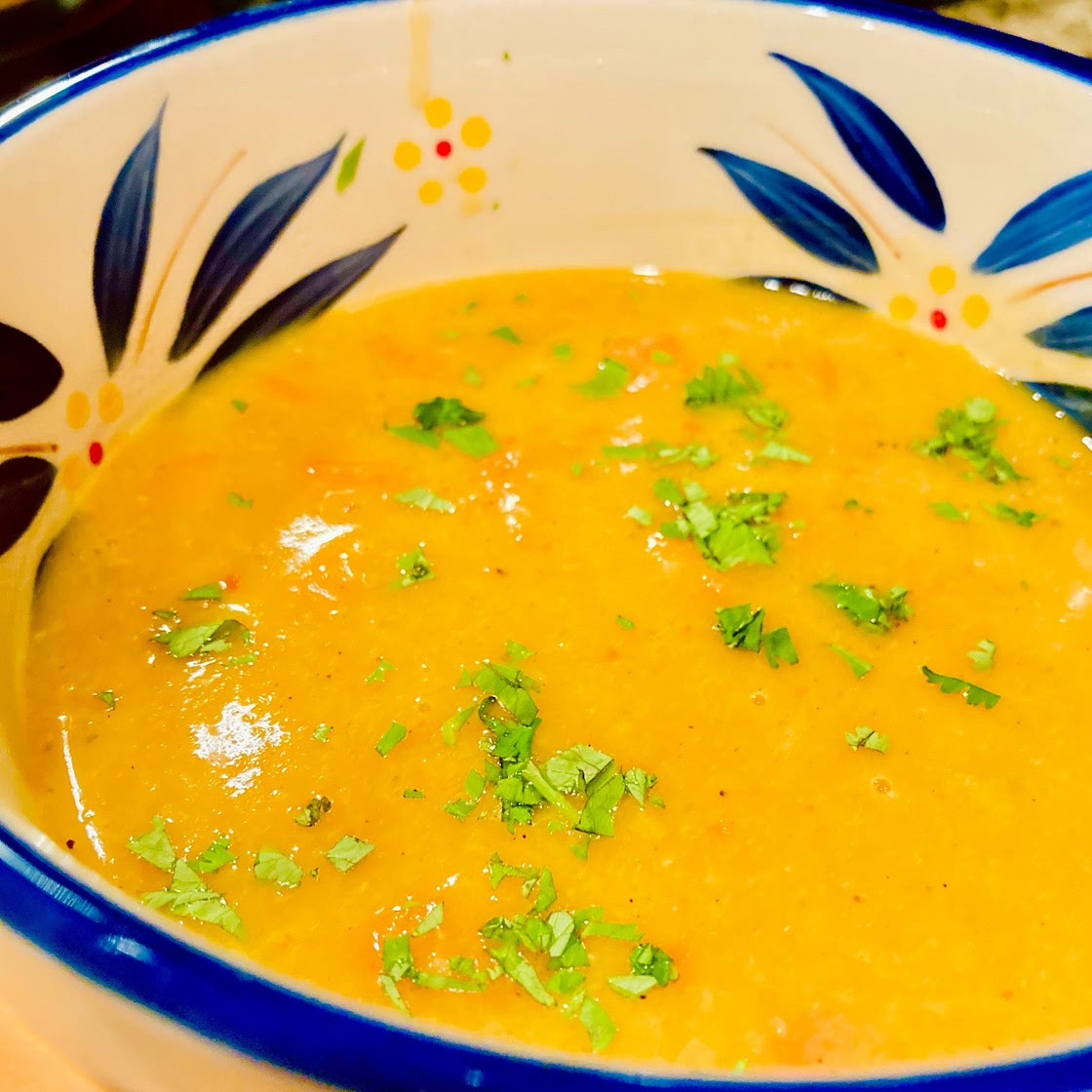 Carrot Ginger and Mung Bean Soup
