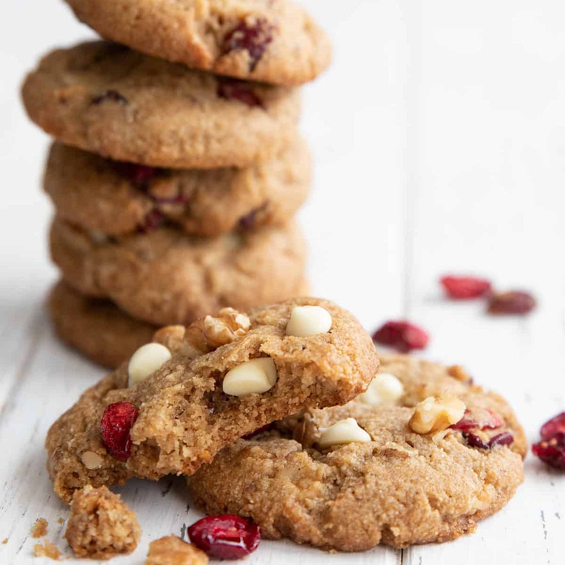 Keto White Chocolate Cranberry Cookies
