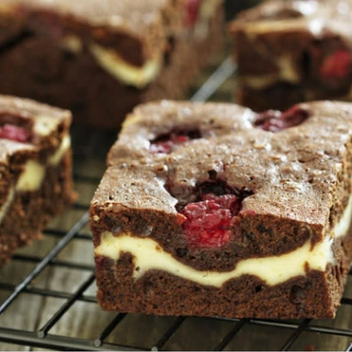 Cream Cheese, Raspberry Brownie