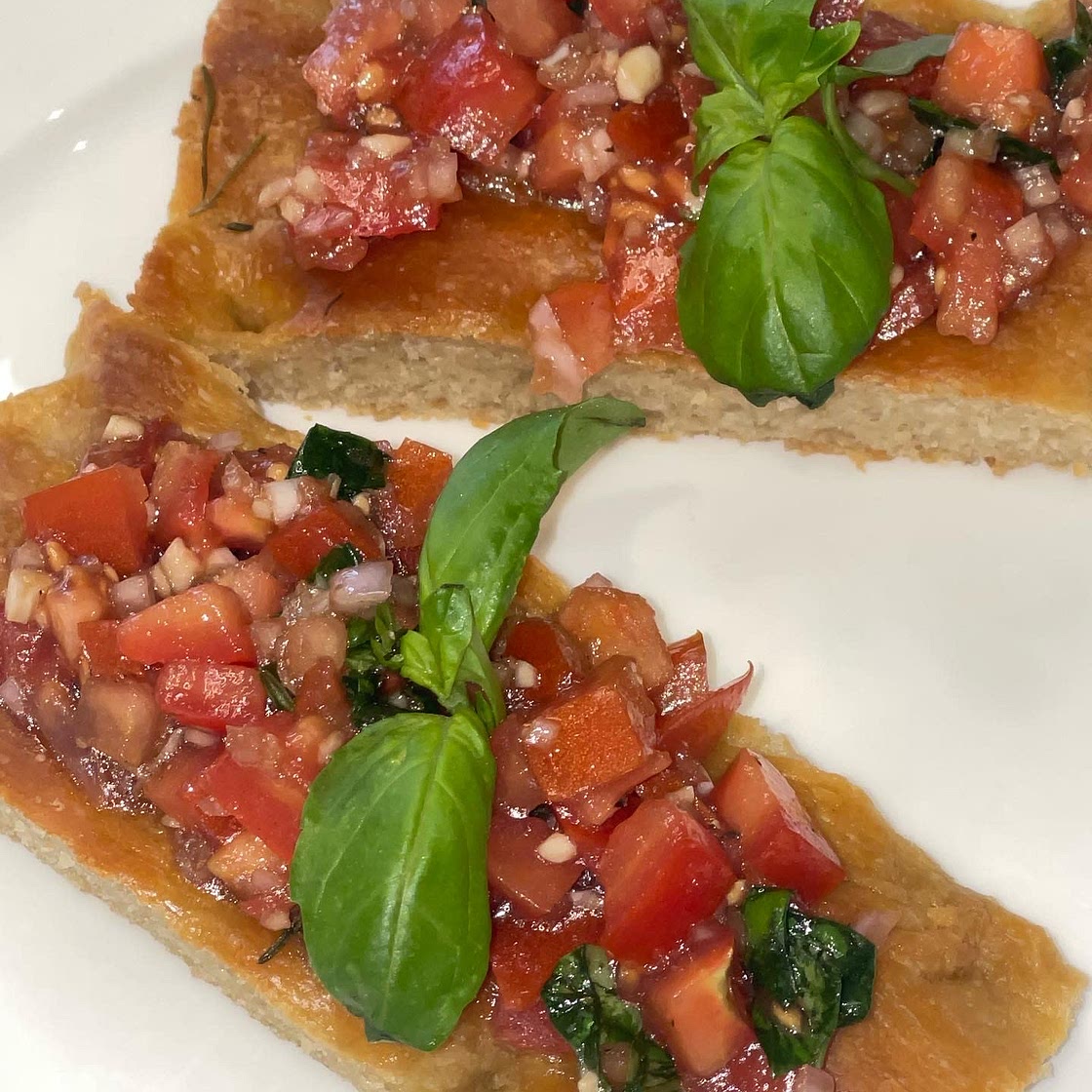 Bruschetta on Homemade Focaccia 