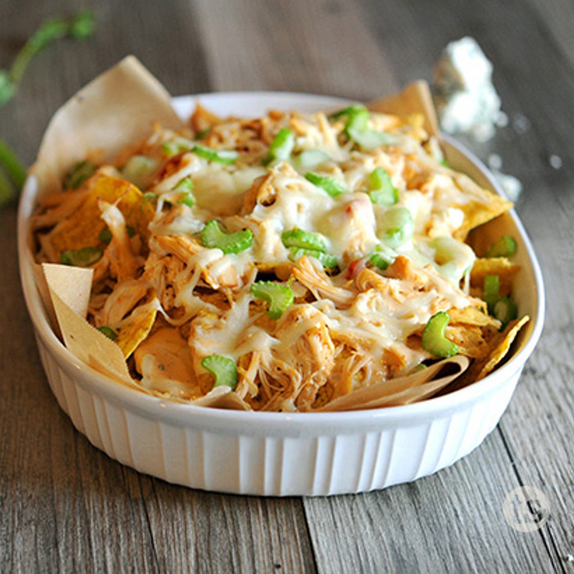Baked Buffalo Chicken Nachos