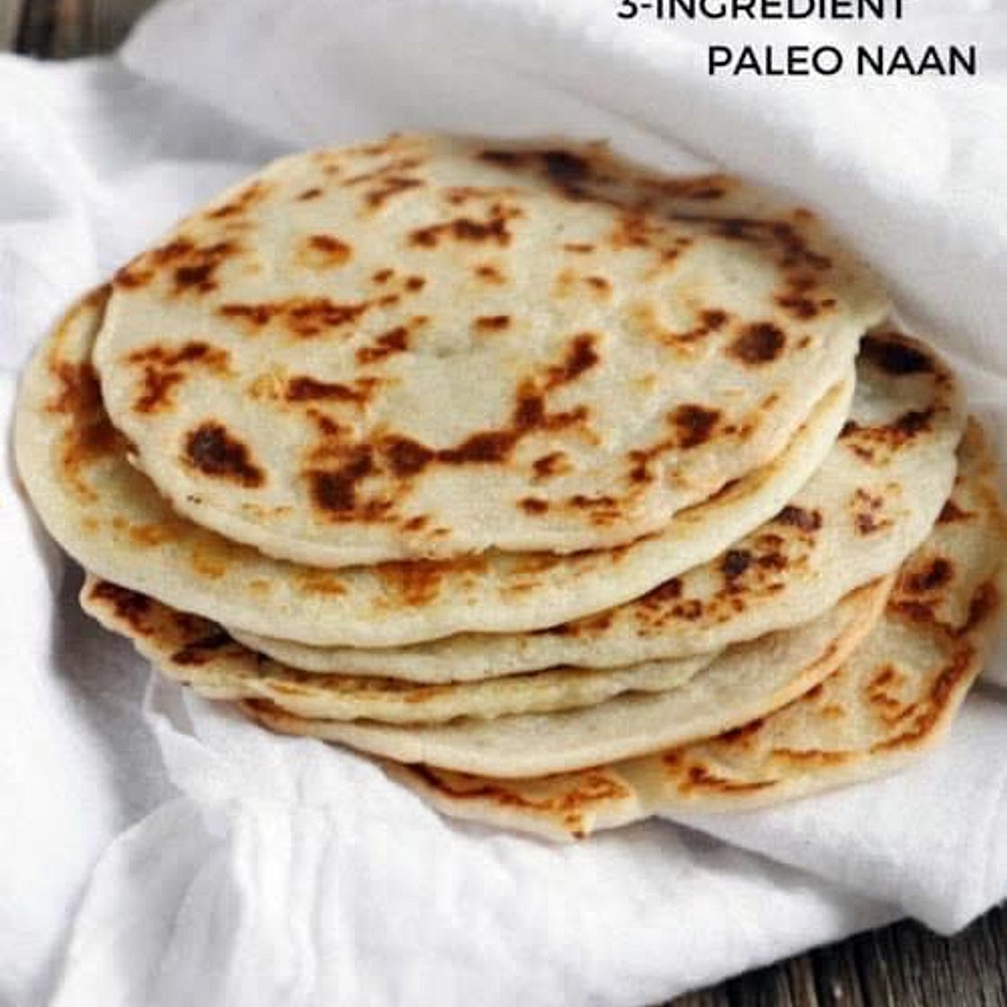 3 Ingredient Paleo Naan (Indian bread)
