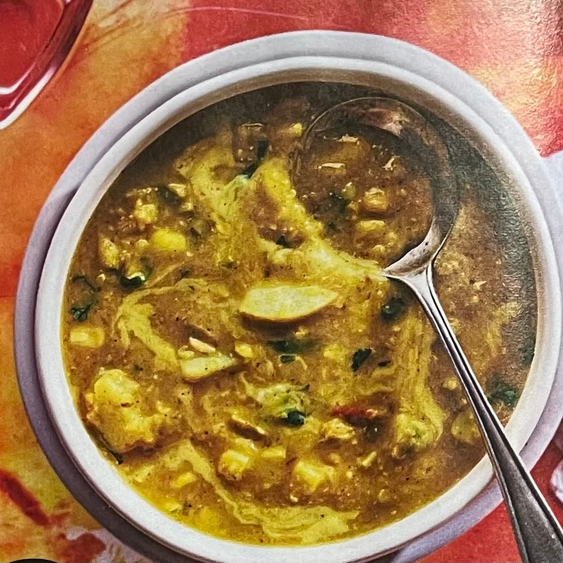 Corn, coconut & lentil chowder