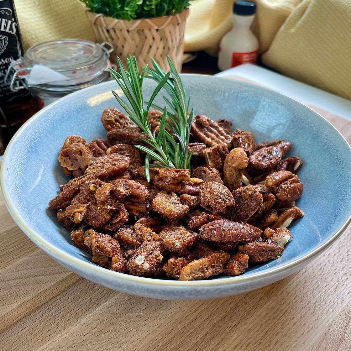 Sweet & Spicy Maple Pecans (Boozy)