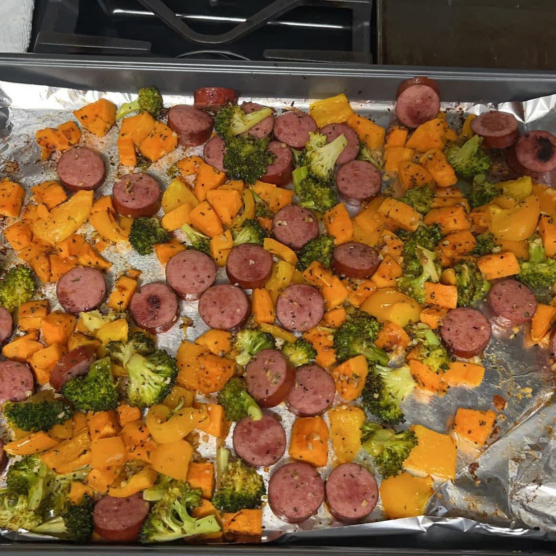 Healthy 20 Minute Sheet Pan Sausage and Veggies