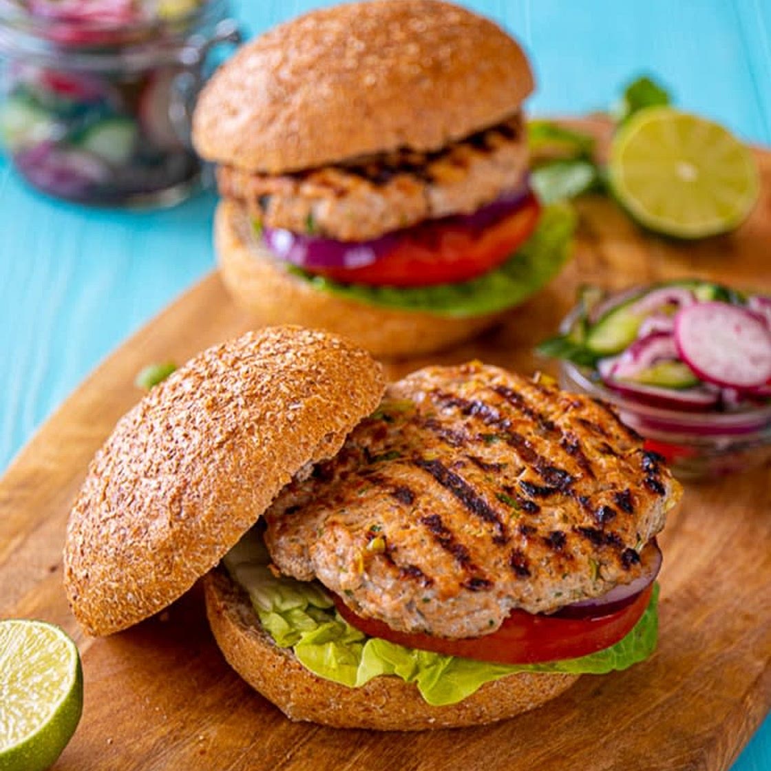 Chipotle pork burgers