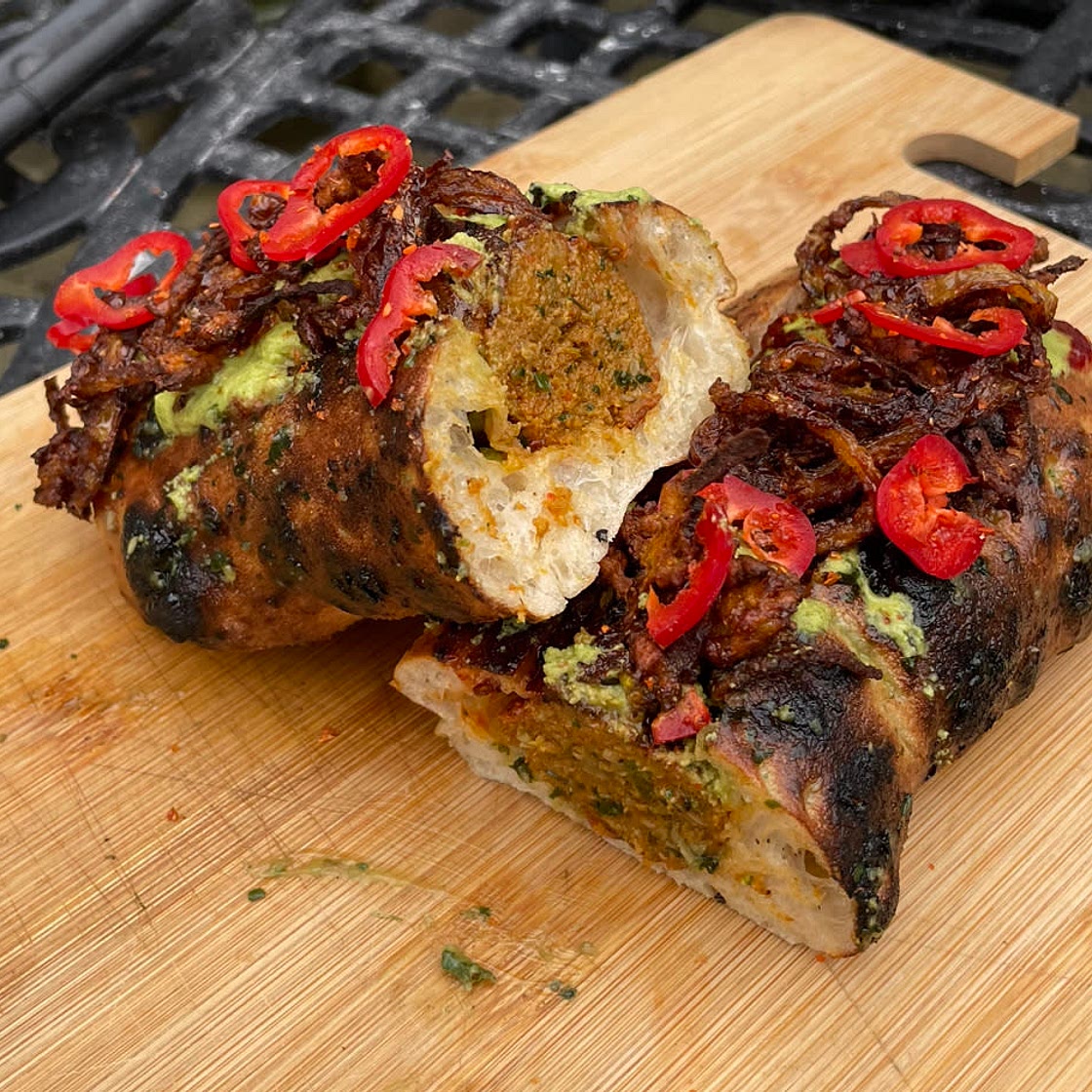 Seekh Kebab Hot Dogs on Naan Buns