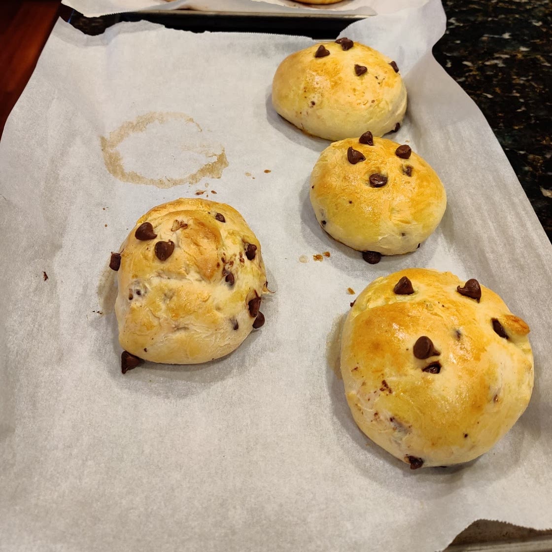 Chocolate Chip Brioche Rolls