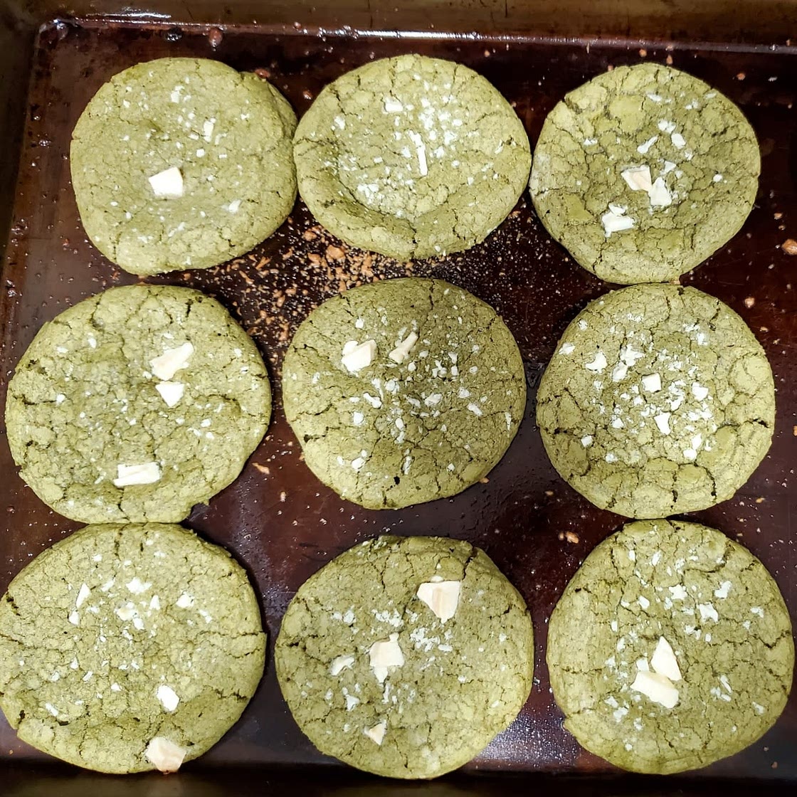 Matcha Crinkle Cookies