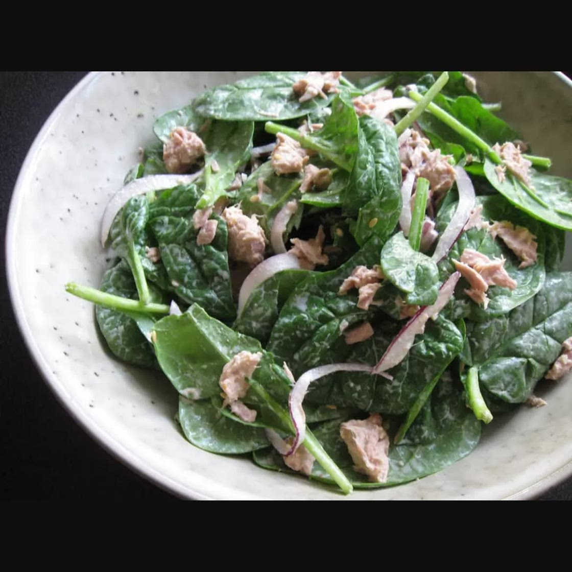Baby spinach tuna mayo salad