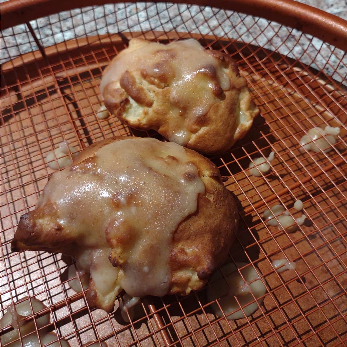 Air Fryer Apple fritters with Brown Butter Glaze