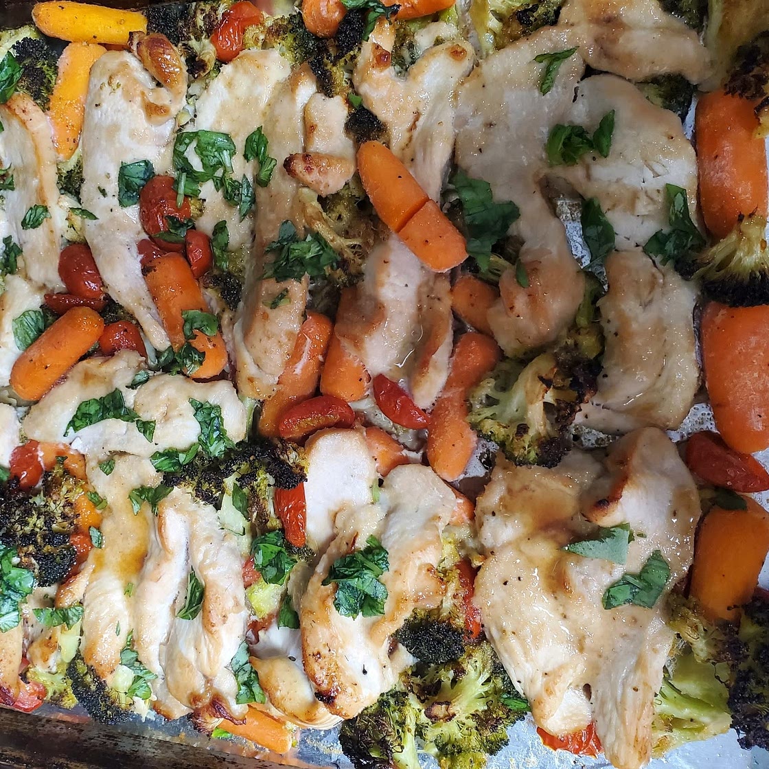Sheet-Pan Balsamic-Honey Chicken and Vegetables