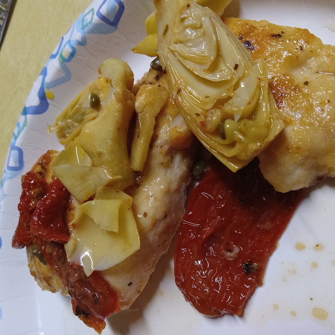 Mediterranean Chicken with Sun-Dried Tomatoes, Artichokes, and Capers