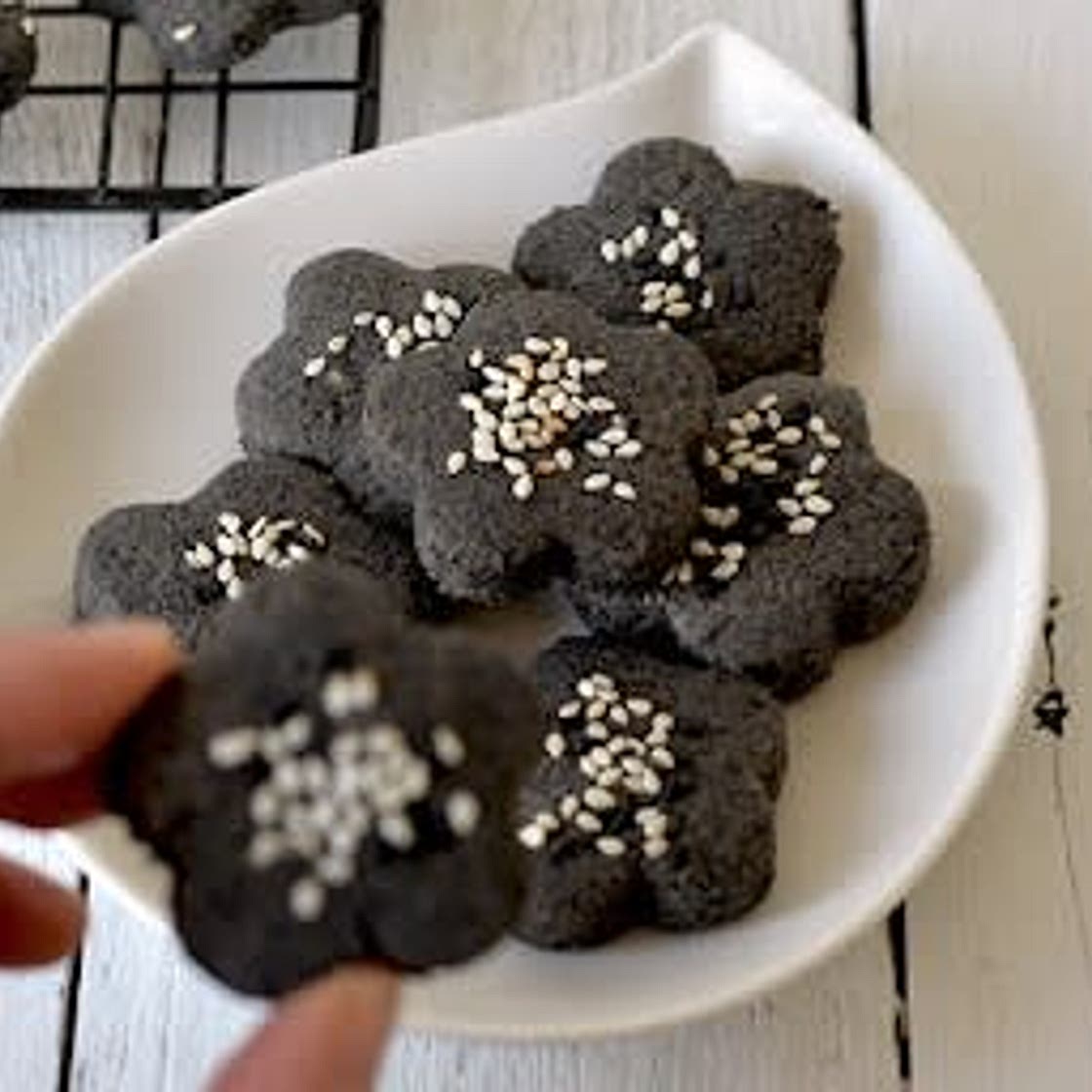 Black Sesame Butter Cookies