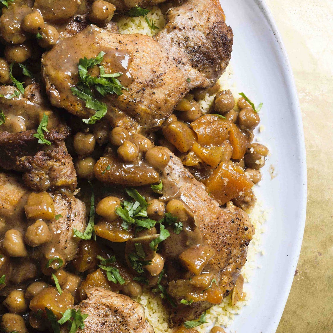 Moroccan Braised Chicken & Chickpeas