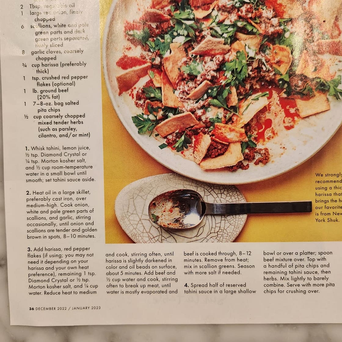 Creamy Tahini and Harissa Beef