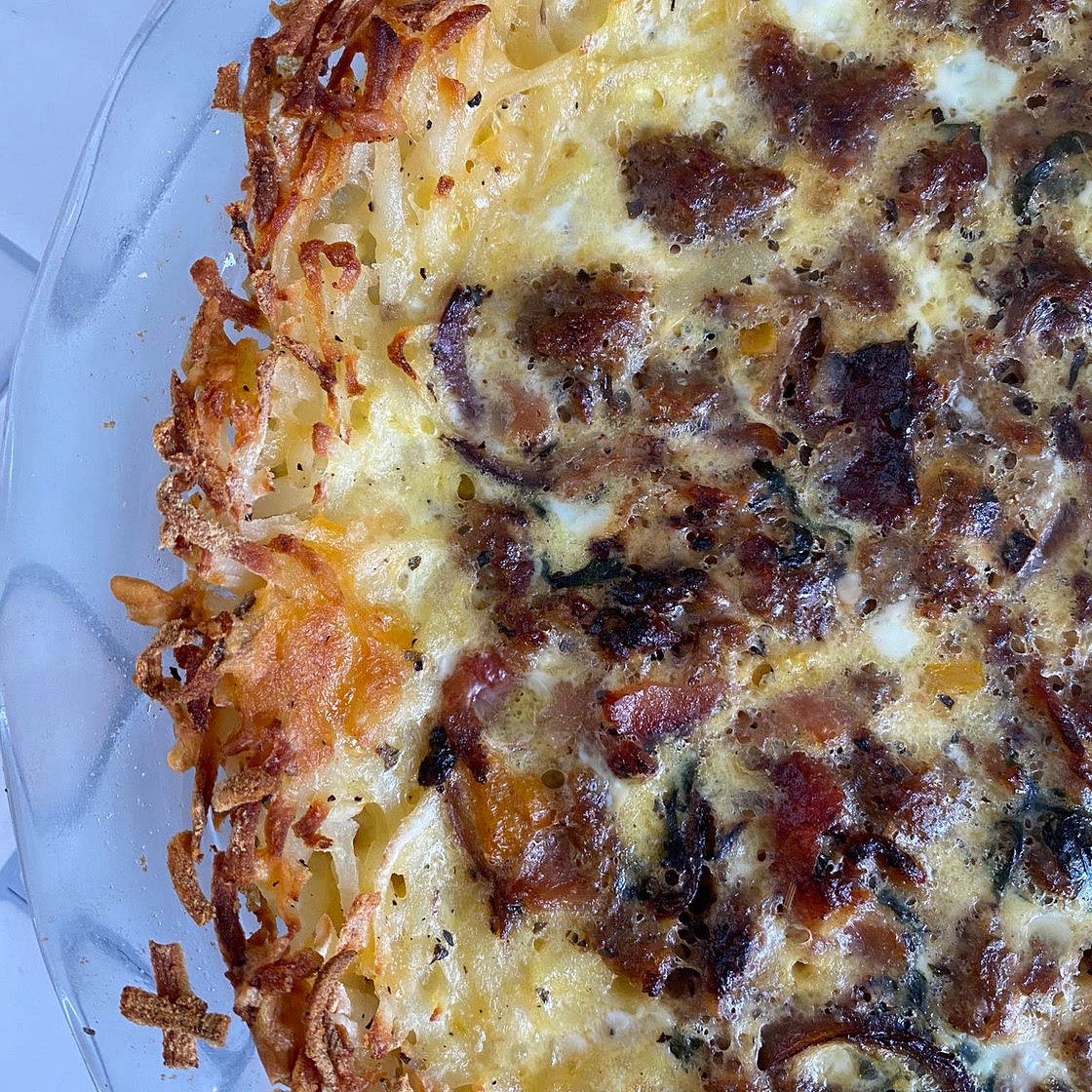 WIC Approved Hashbrown Greek Yogurt Quiche