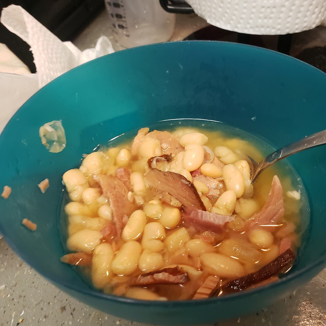 Easy, Delicious Slow Cooker Brown Sugar Ham and Beans