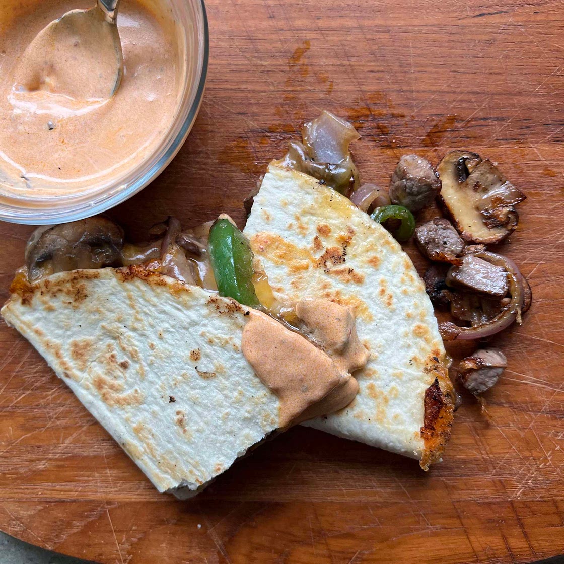 CopyKat Chipotle Steak Quesadillas with dipping “hack” 
