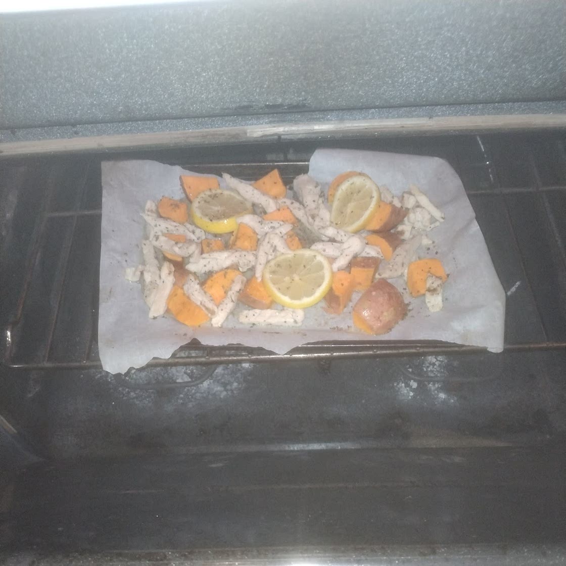 Healthy Lemon Chicken and Sweet Potatoes