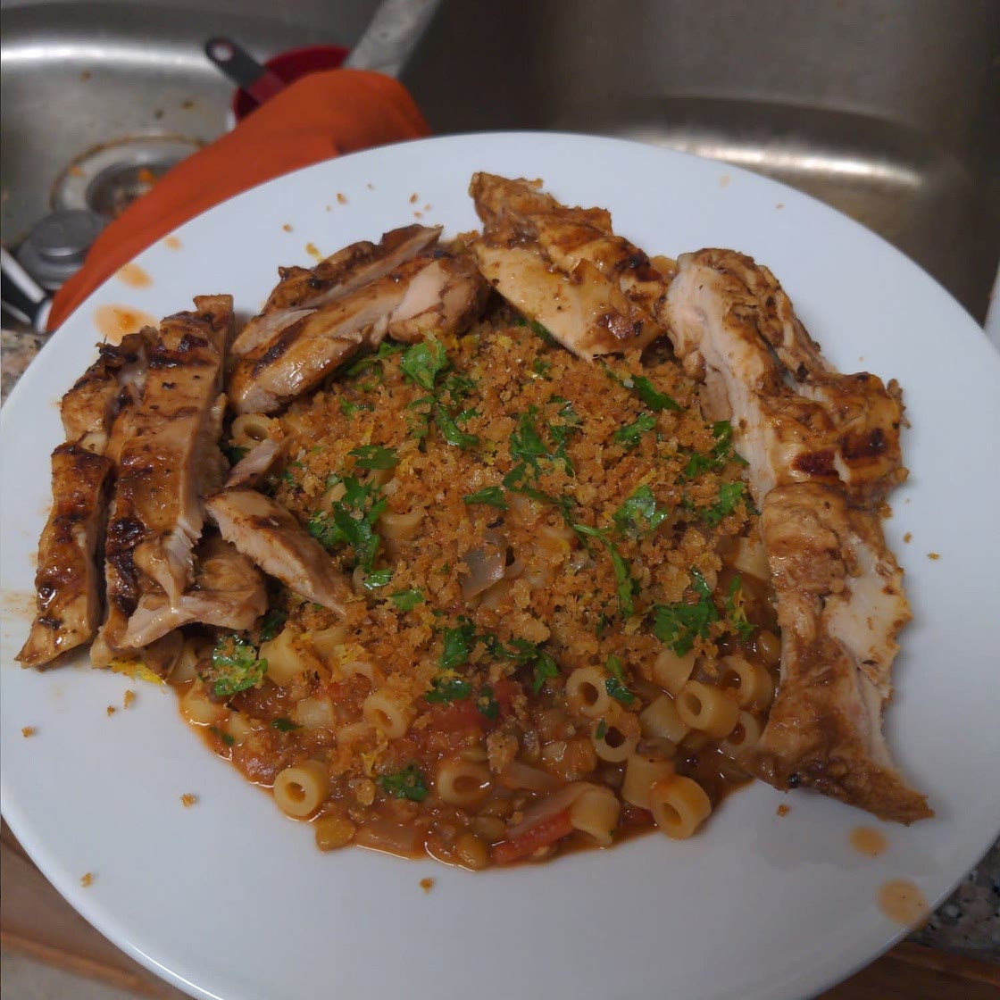 Pasta with Spicy Tomato-Lentil Sauce