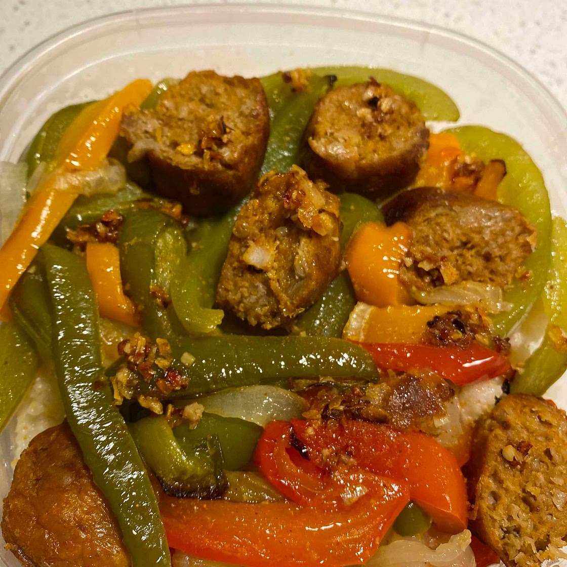 Vegetarian Sausage and Peppers