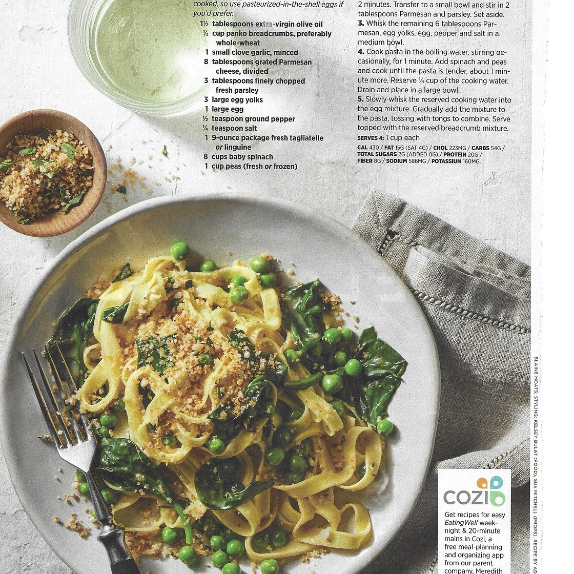 Pea & Spinach Carbonara