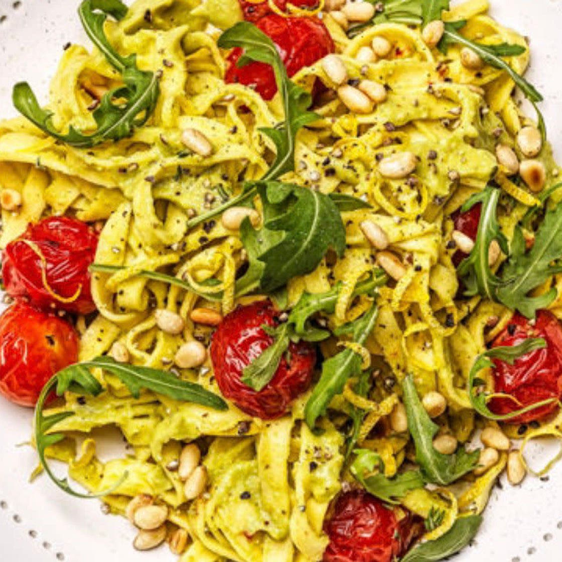 Avocado and Cherry Tomato Tagliatelle 