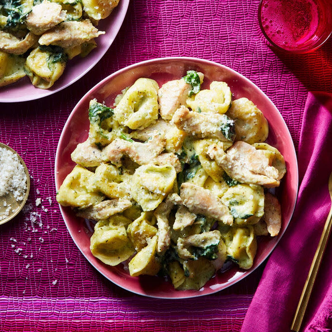 Pesto Chicken Tortelloni Alfredo