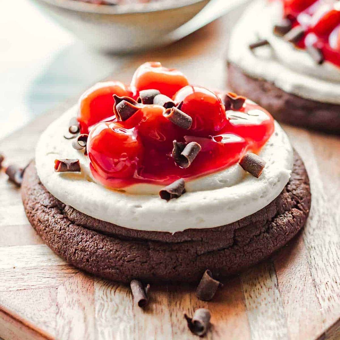 Crumbl-inspired Chocolate Cherry Cheesecake Cookies