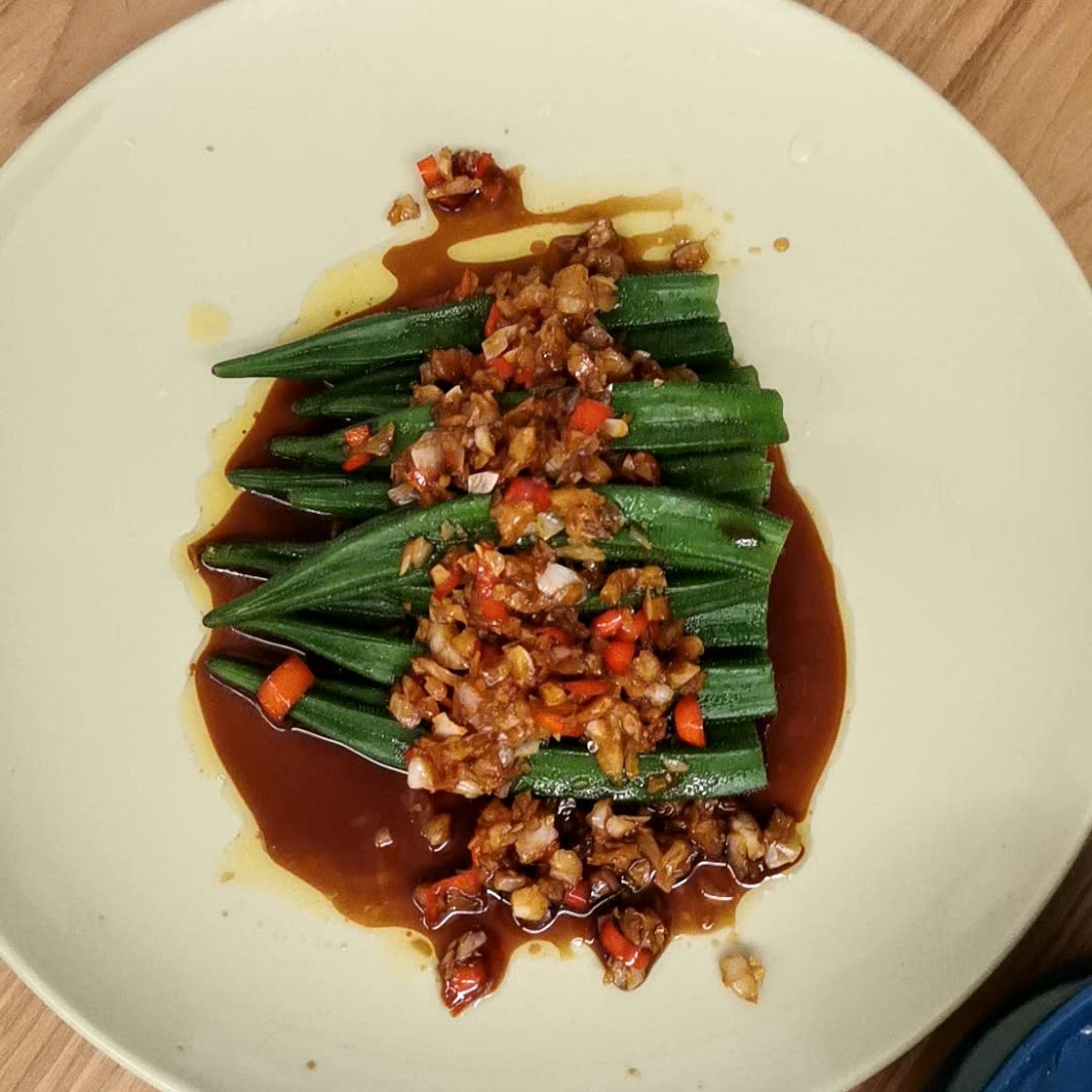 Chinese Okra with Garlic Chili Sauce