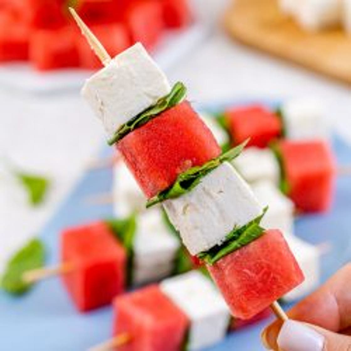 Watermelon + Feta + Mint Skewers
