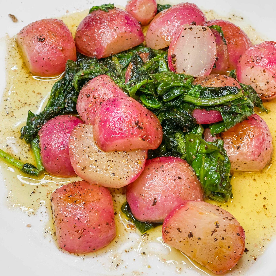 Roasted butter radishes 