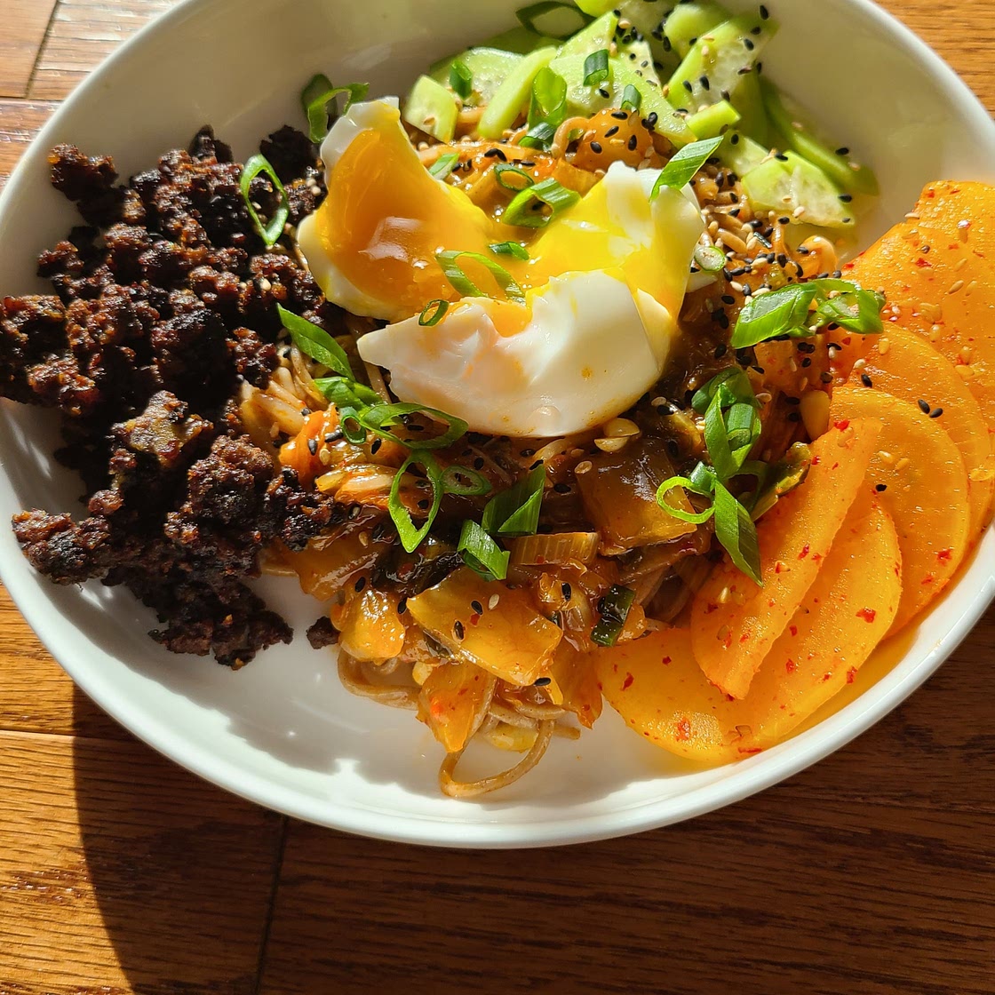 Kimchi noodles with extras