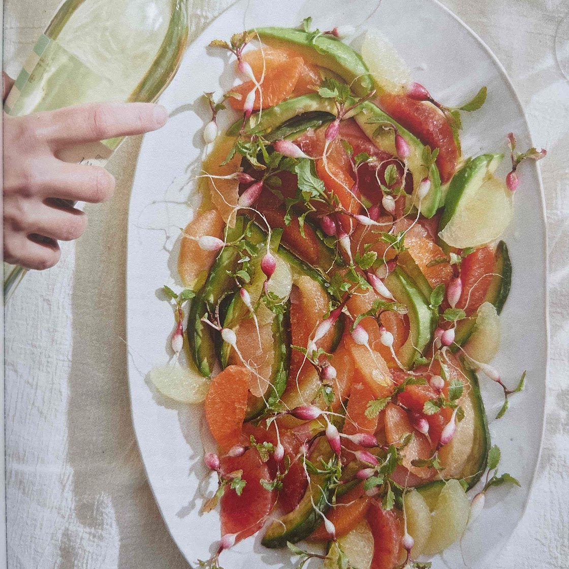 New Year’s Eve citrus, avocado, and little radish salad