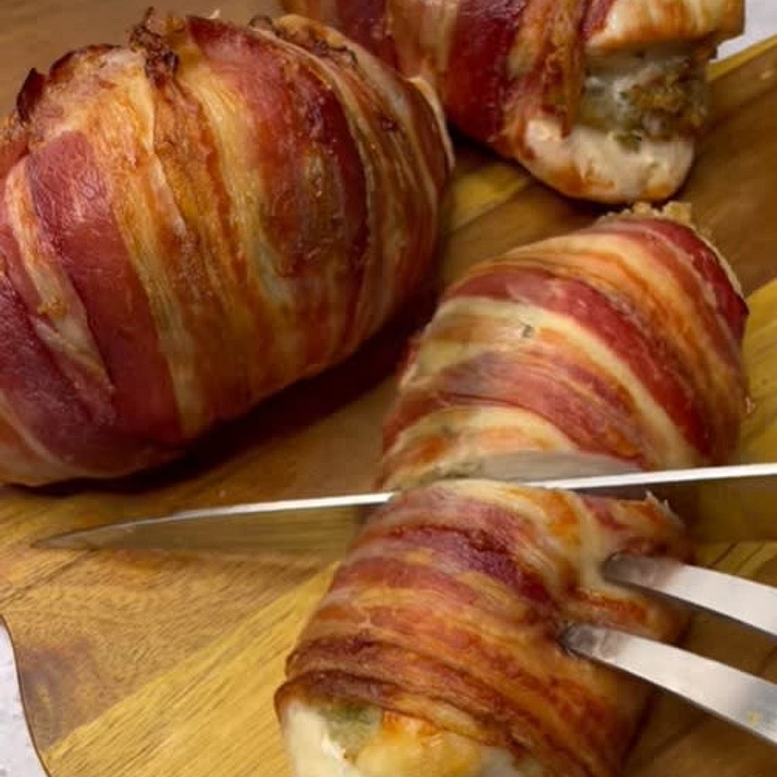Air Fried Stuffed Chicken & Bacon