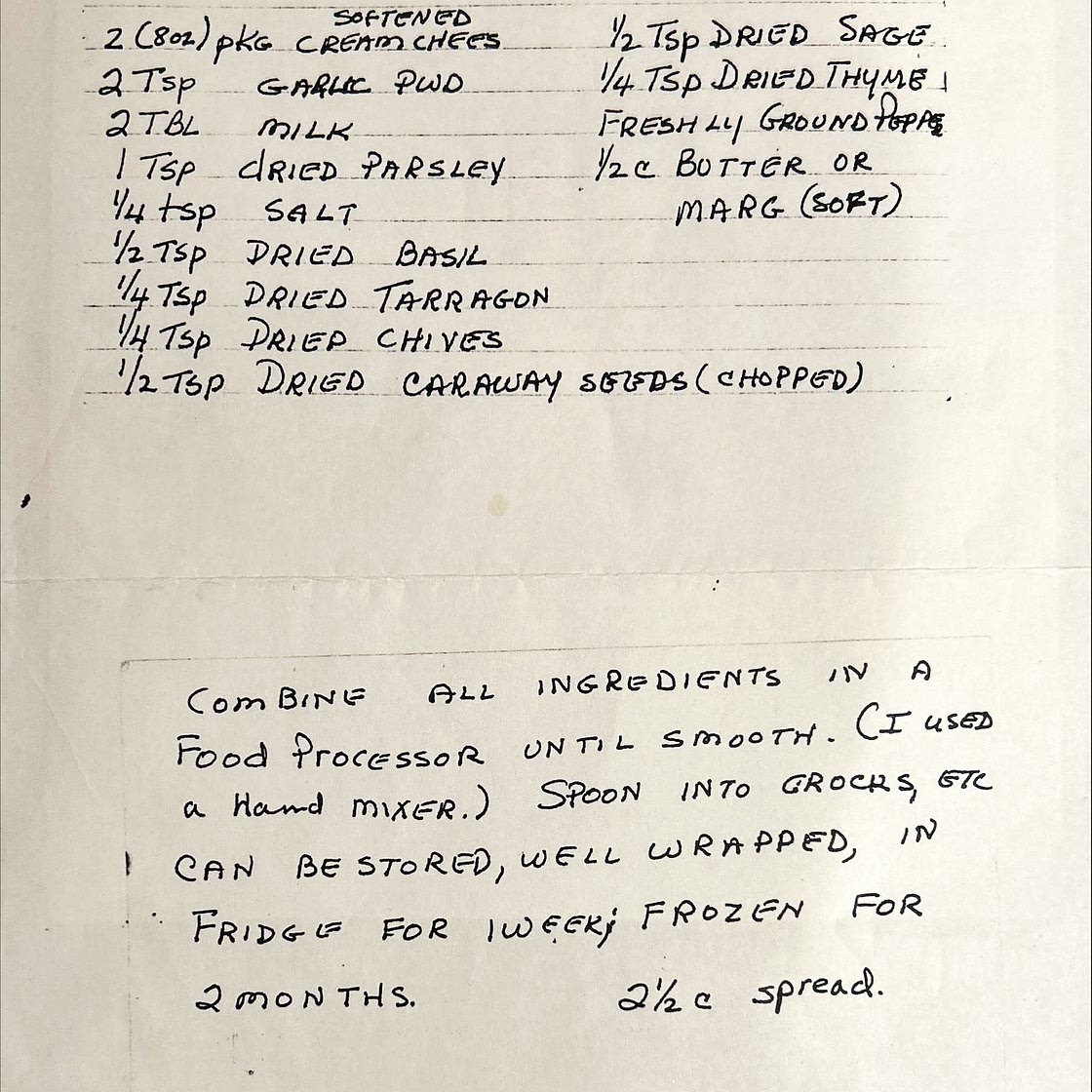Tish Scow's Mock Boursin Herbed Cheese