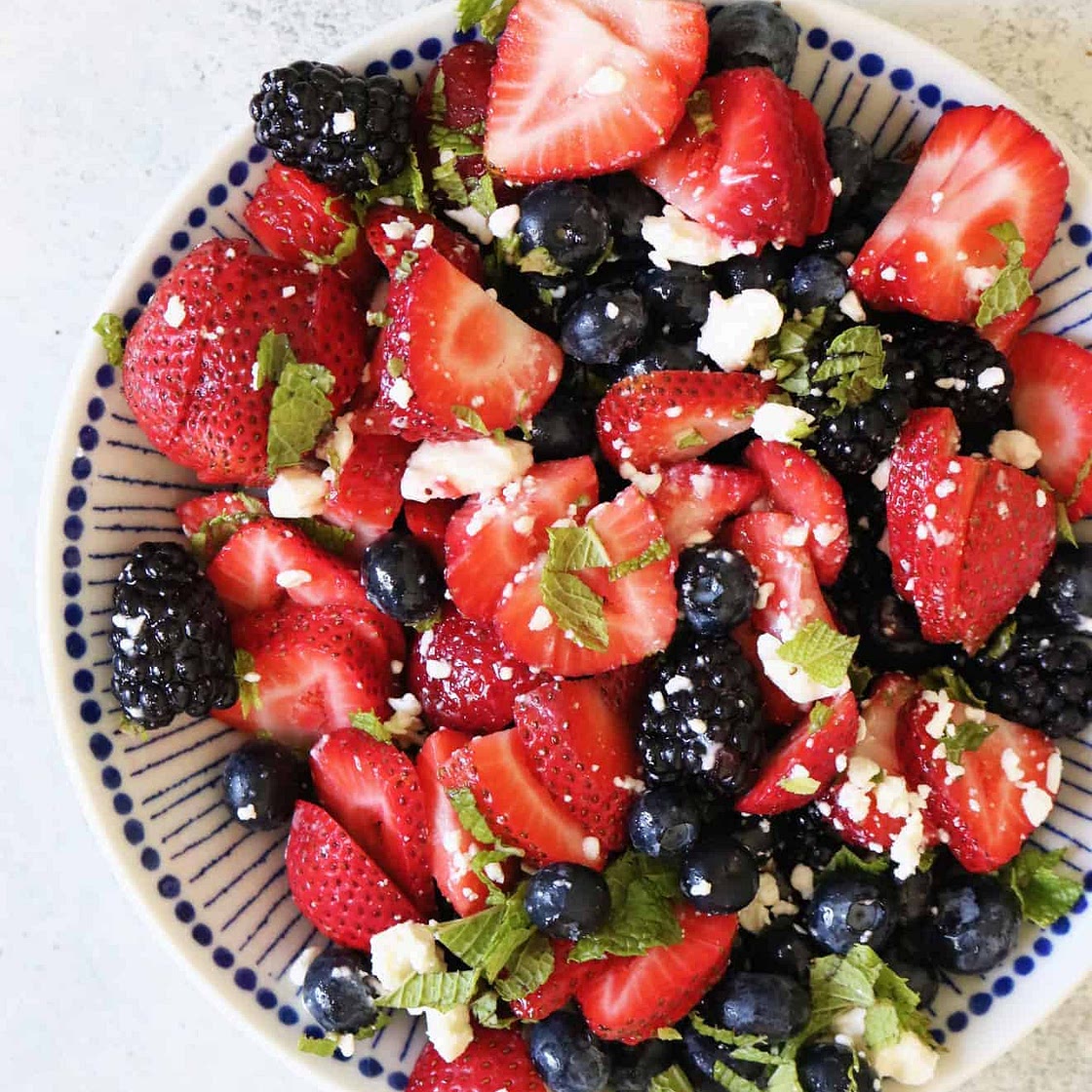 Red White and Blue Berry Salad